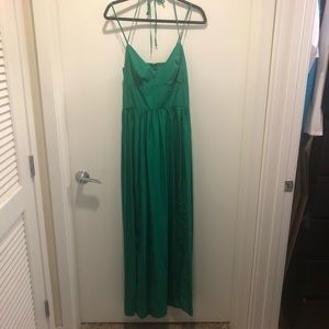 Long Kelly green dress